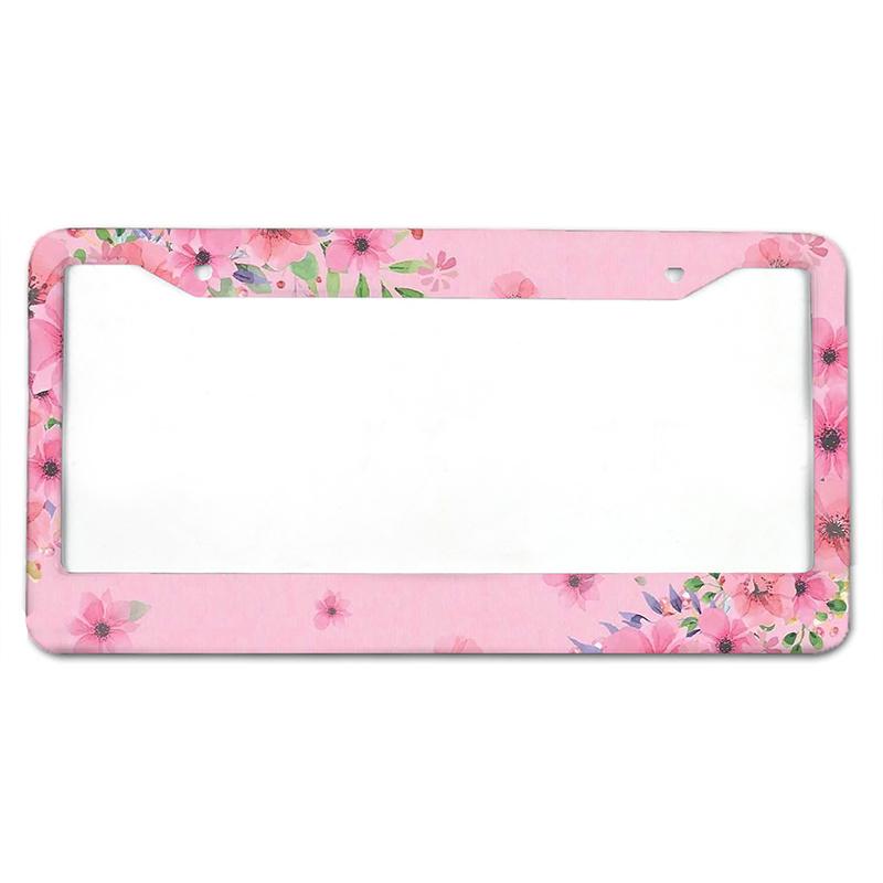 Крышка номерного знака автомобиля из алюминиевого сплава с узором «цветок сливы» по американскому стандарту, водонепроницаемая крышка номерного знака автомобиля, автомобильные аксессуары