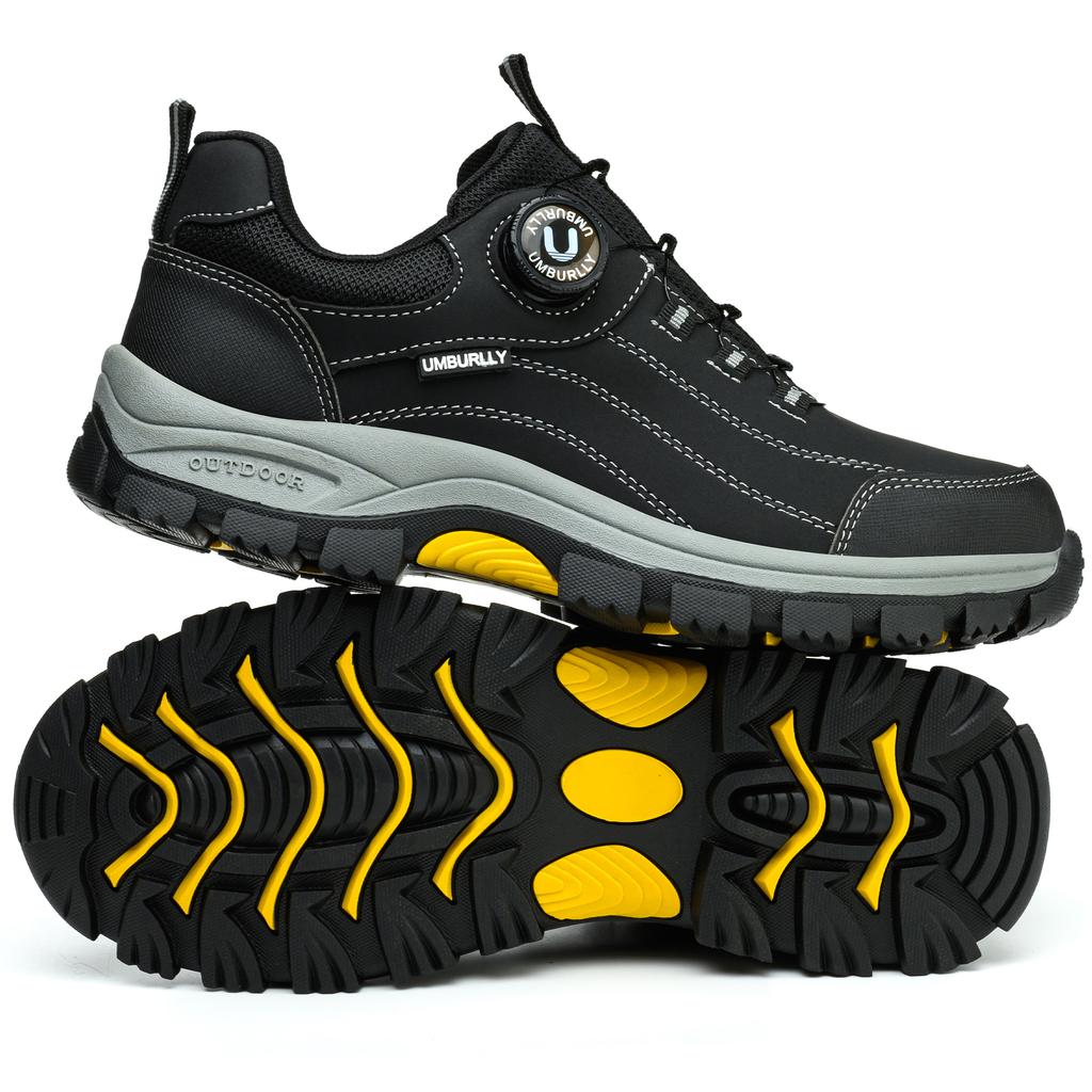 Men's Steel-Toed Safety Shoes With Anti-Crush, Anti-Puncture And Anti-Slip Soles, Fashionable Button Industrial Work Shoes