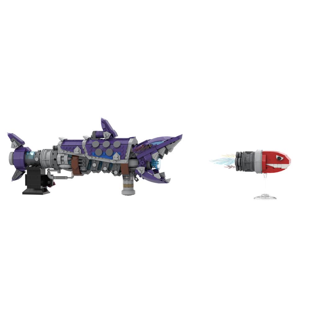 Конструктор Jinx Fishbone Bazooka Игровой Фигурка Волшебная Девочка Jinx Боевое Оружие Кубики Модель DIY Сборка Игрушки Подарки для Детей