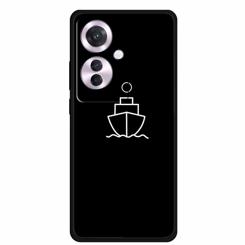 Черный мягкий чехол из ТПУ для Reno 11F F25 Pro 5G, простой дизайн с линиями