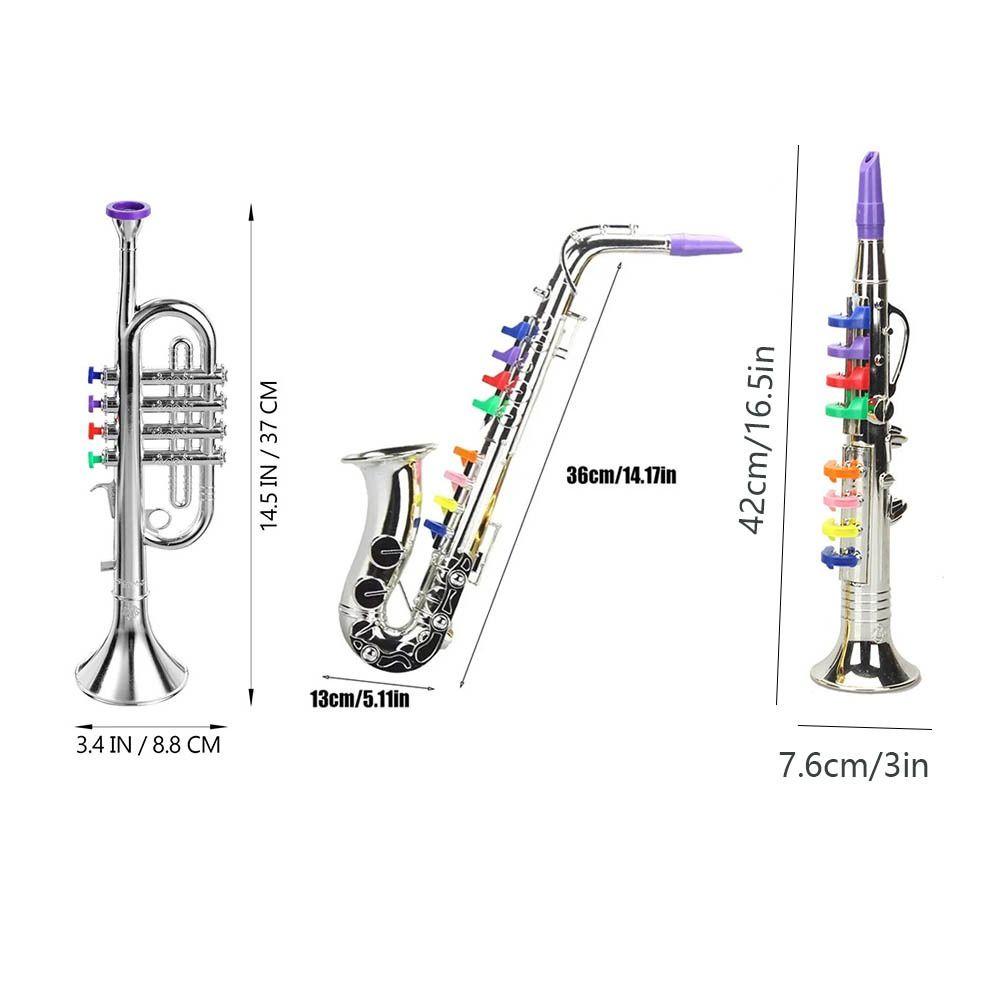 Simulated Musical Kids Saxophone Toy Silver Gold Musical Instruments For Toddler