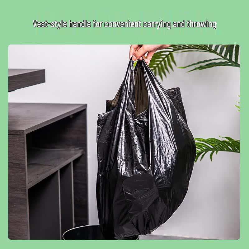 Deli Vest-Type Black Garbage Bags