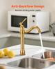 Single Handle Sink Faucet, Solid Brass Single Handle Kitchen Faucet, 1 or 3 Hole Kitchen Faucets with Push-Button Drain, Suitable for Bathroom, RV,