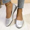Fashion Ladies Shoes Shallow Women's High Heels Hot Sale Round Toe Casual Pumps Women New Plus Size Wedg Eshoes for Women
