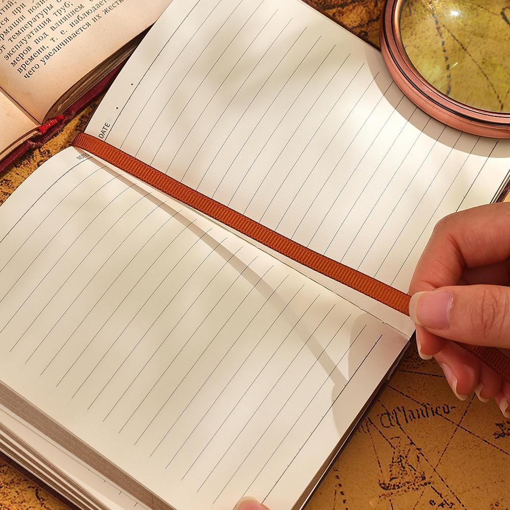 144 листа A6 Винтажный дневник из ПУ-кожи Легкий Блокнот в линейку с плотной бумагой Записная книжка Дневник Ежемесячный планировщик Еженедельный планировщик