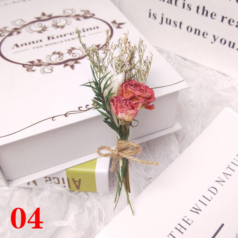 1 букет растений из гипсофилы, пампасной травы, мини-натурального букета из сушеных цветов, настоящая роза