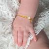 Qiuhan Zircon Letter Children's Baby Bracelet Stainless Steel Gold Engraved Custom Name Bracelet
