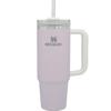Термобутылка Stanley H2.0 Vacuum Quencher 0,88 л, цвет сиреневый, цветовые блоки, с изоляцией, прочная, можно мыть в посудомоечной машине, с трубочкой, для лета, для улицы, авторизованный продукт, Япония