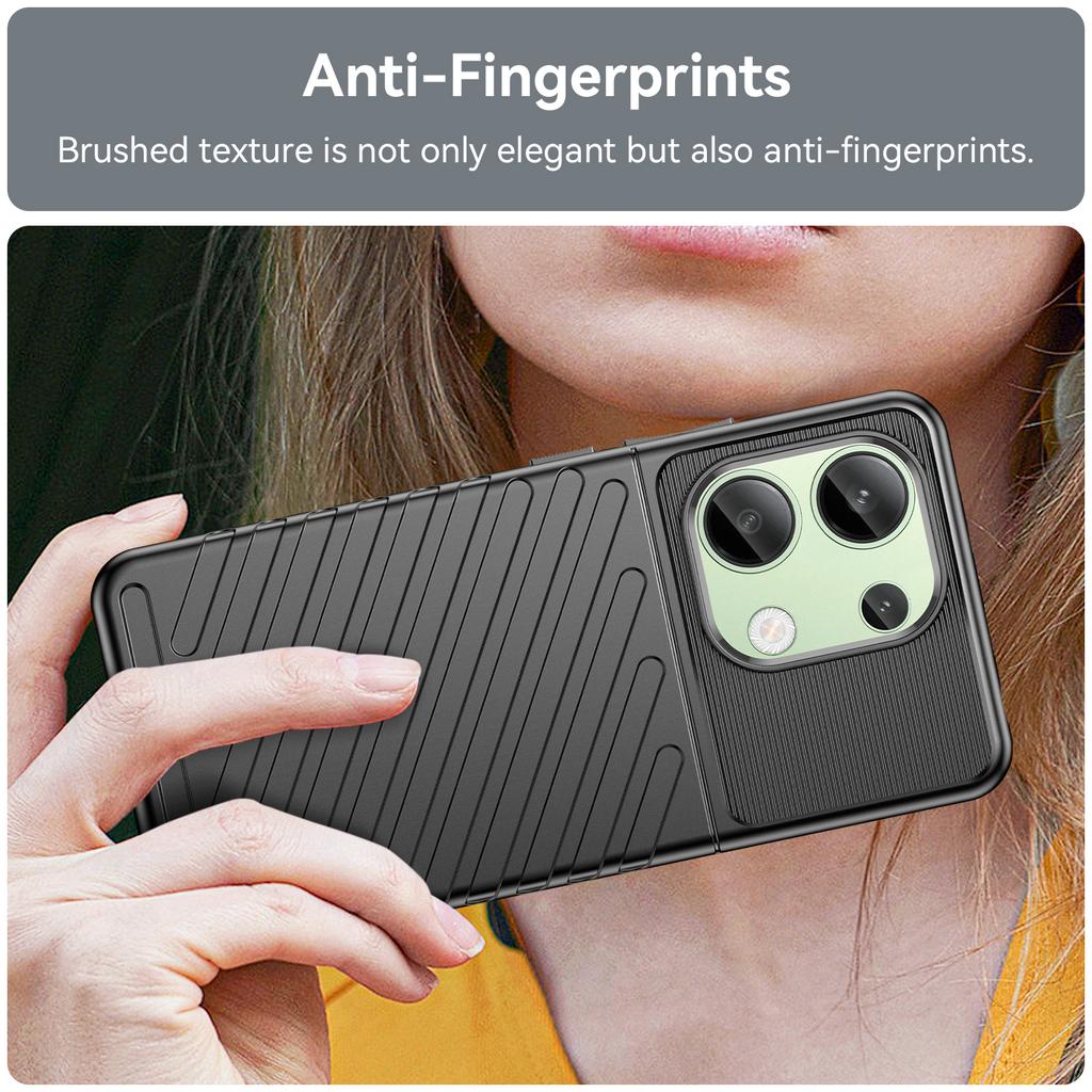 Thunder Series For Xiaomi Redmi Note 13 4G Case Twill Texture Thickened TPU Soft Phone Cover