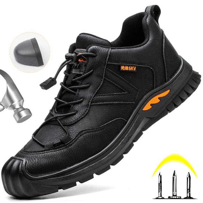 Водонепроницаемая защитная обувь, мужские рабочие туфли с противоскользящим композитным носком, мужская непрокольная изоляционная обувь, защитная обувь 6 кВ