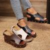 Women Sandals Summer Platform Wedge Sandals Women Rubber Sole Buckle Peep Toe Elegant Woman Shoes Large Size Sandalias De Mujer