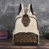 Johnature Embossed Vintage Backpack Versatile Women's Leather Bag Large Capacity Travel Backpacks