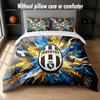 Juventus FC Design Bed Bedding Set 1 Duvet Cover + 2 Pillowcases Soft Breathable Household Bed Linens