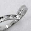 V-shaped 5P Ring Pt900Platinum/diamond #7.8(US Size) V character 2.7g Women Used