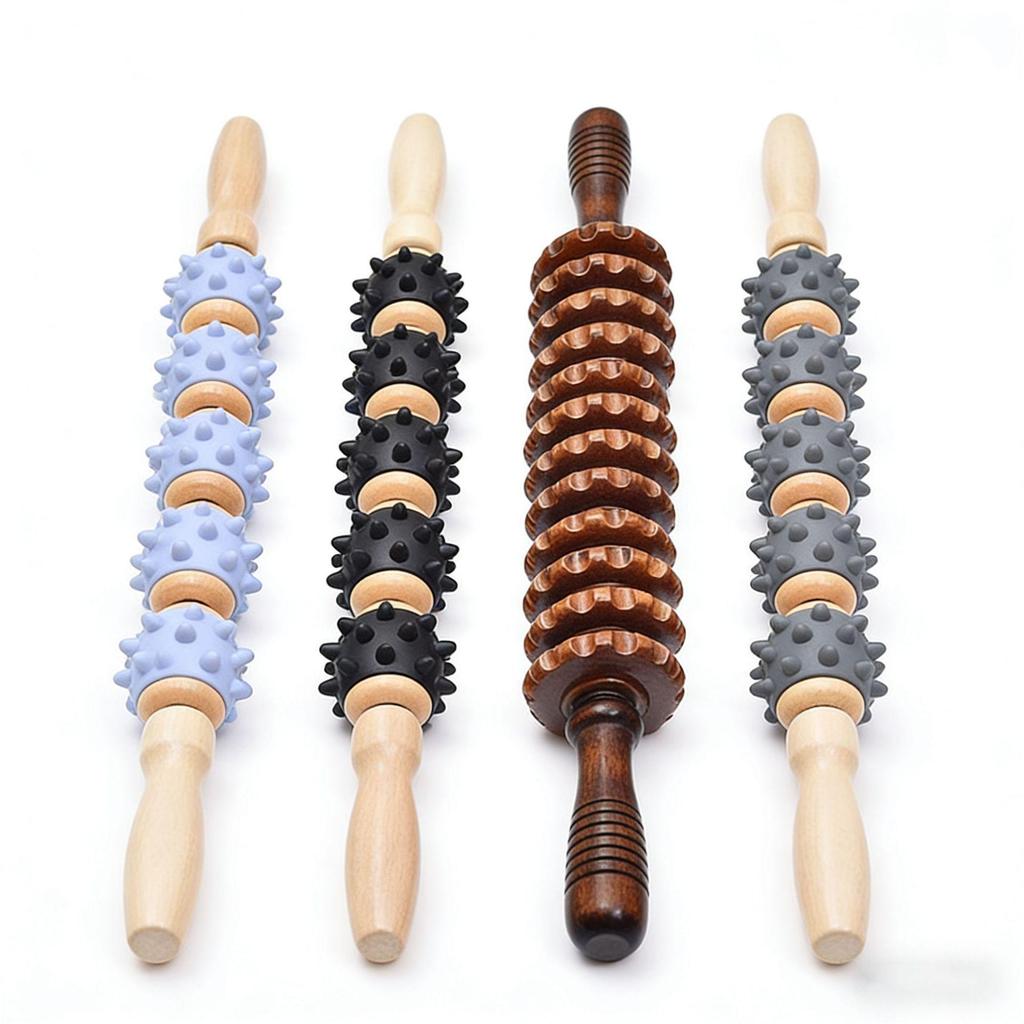 Деревянный ролик-массажер для спины и живота "Клык волка"