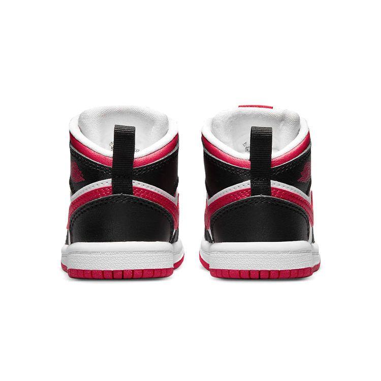 Air Jordan 1 Mid TD Белые Очень Ягодные Детские Кроссовки Черные 640735-016