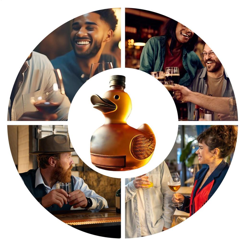 Duck Decanter Statue Wine Bottle Duck Statue Decanter Decoration for Men Women Whiskey Lovers Family Cabinet Display Storage