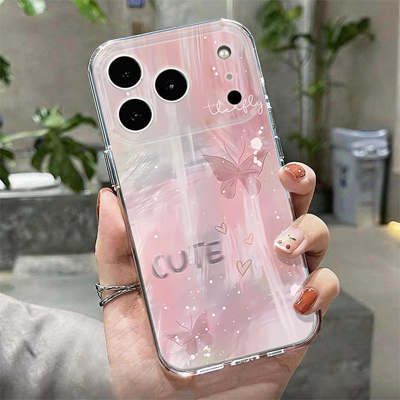 Shockproof Clear TPU Case For iPhone 17 16 Pro 15 14 13 12 Pro Max 11 Transparent Soft Silicone Butterfly Printed Phone Cover