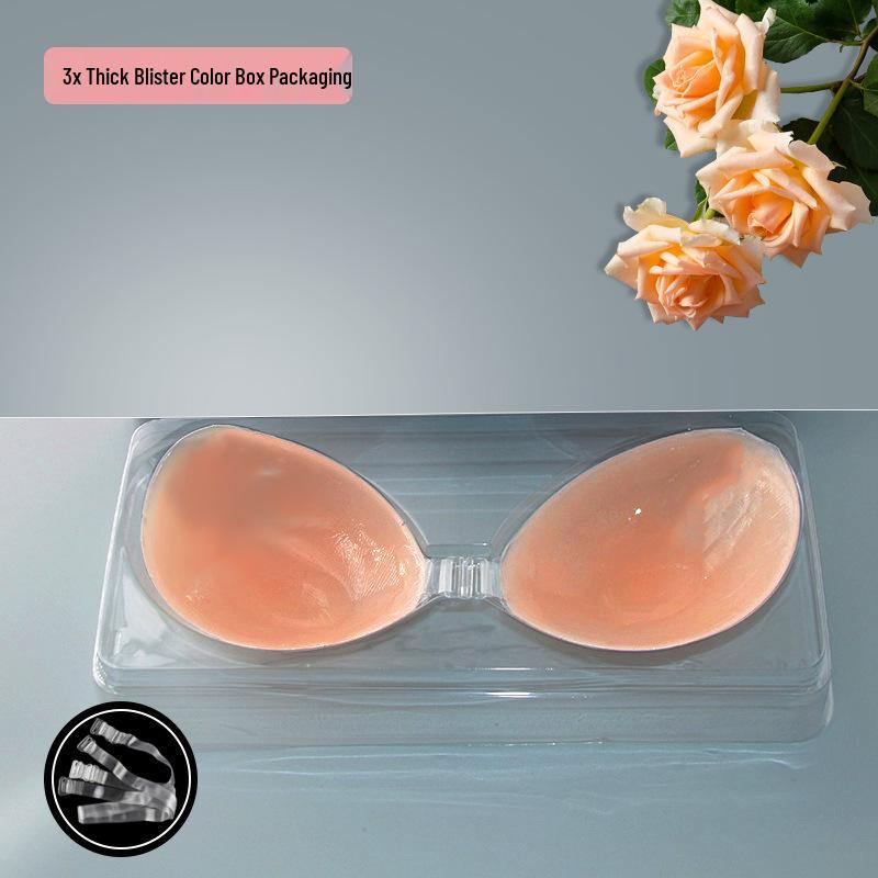 Силиконовый невидимый бюстгальтер для маленькой груди - Утолщенная тонкая чашка с 3D-силиконовыми накладками для груди для свадебных платьев