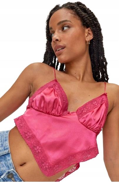 Nasty Gal Top Damski Satynowy Fuksja 32 32 3_