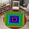 Eclectic Round Rainbow Multicolor Floor Rug, Non-Slip Floor Mat for Nursery