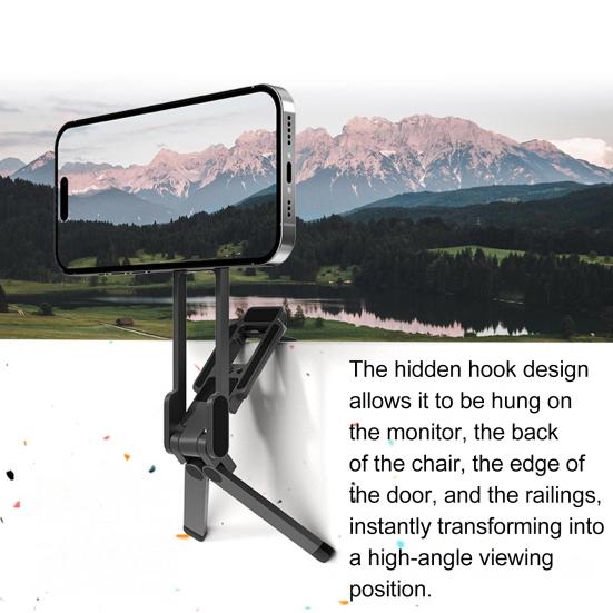 Magnetic Travel Phone Holder Portable Rotating Clip for Backpack & Selfie 5-in-1 Mode Foldable Phone Stand for Vlogging Live Streaming Adventure