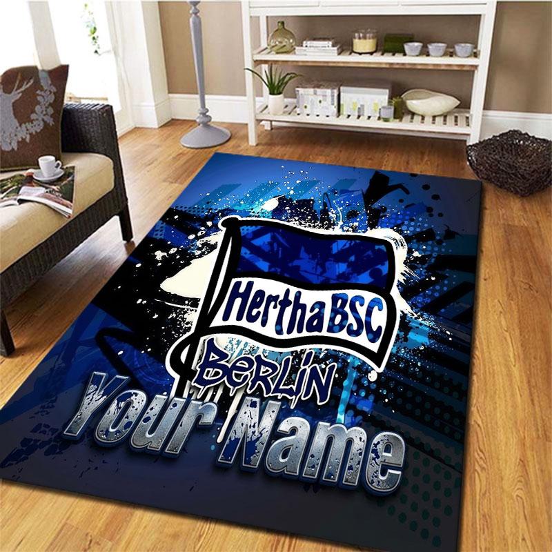 Hertha BSC Custom Name Carpet Rug for Living Room Bedroom Home Sofa Decoration,Kids play Non-slip Floor Mat