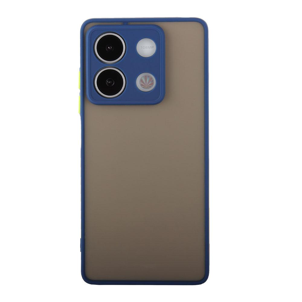 Silicone case for Xiaomi Redmi Note 13 5G, with camera protection, transparent/blue + 9H tempered glass