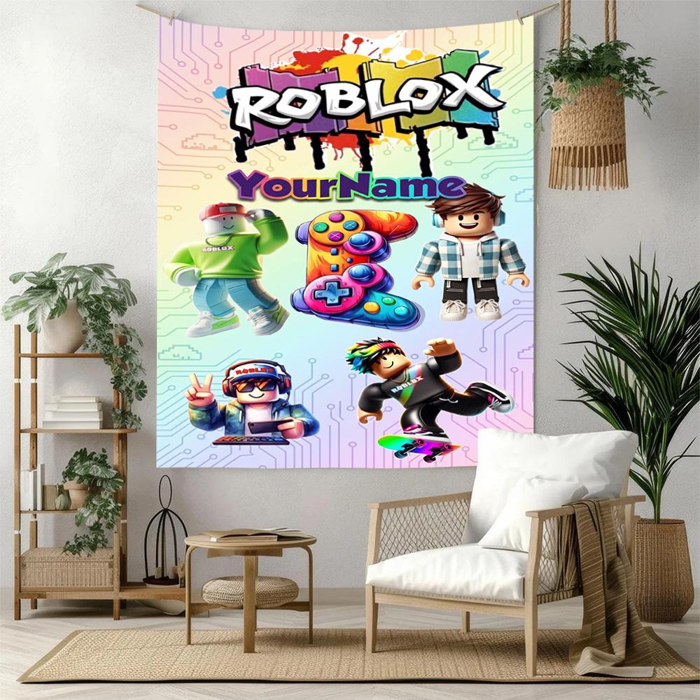 Roblox Custom Your Name Wall Decor Tapestry Art For Pet Memorial Birthdaywedding Party Backdrop Family Gift