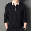 Autumn New Men's Long-Sleeved T-shirt Middle-Aged High-End Top Business Casual Men's Lapel Polo Shirt