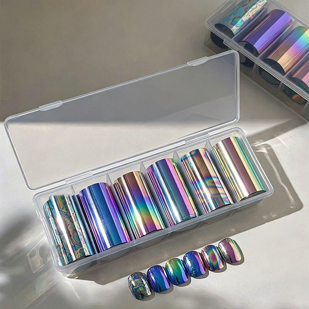 Laser Nail Foil Decals Iridescent Nail Decals Professional Manicure Decals  Nail Decoration