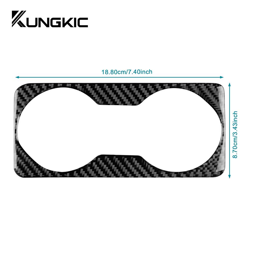 For SEAT Leon 2013 2014 2015 Real Soft Carbon Fiber Sticker Car Gear Cup Holder Frame Trim LHD RHD Interior Accessories
