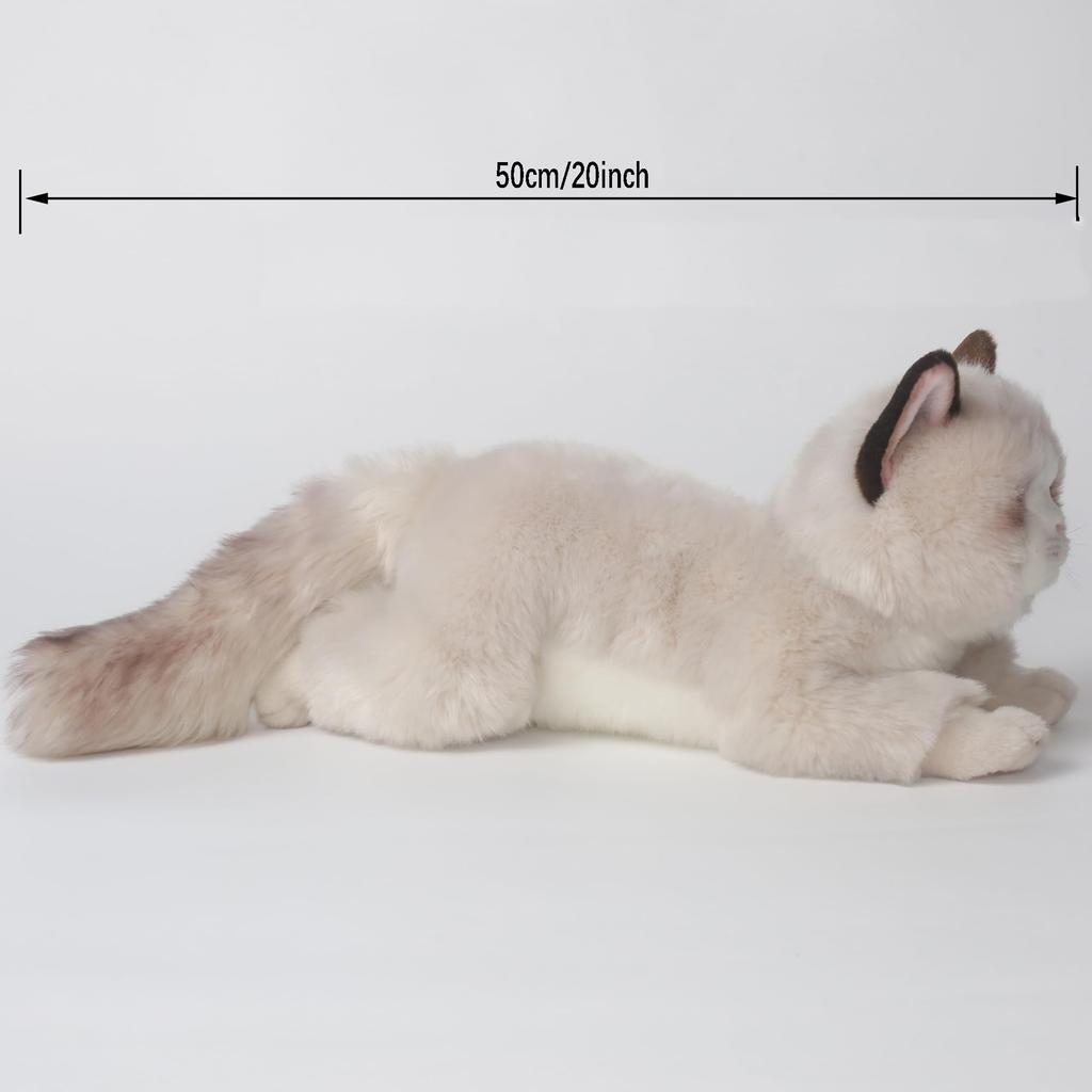 HOKESS Ragdoll Cat Plush Lifelike Soft Stuffed Kitten Birthday Gift for and Cat Lovers 20-inch Toy, Animal, Boys, Girls, Kids,
