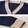 Spring and Autumn Women's Knitted Cardigan Sweater Short Long Sleeve Color-blocked Knit Sweater Jacket Knitted Top Outwear