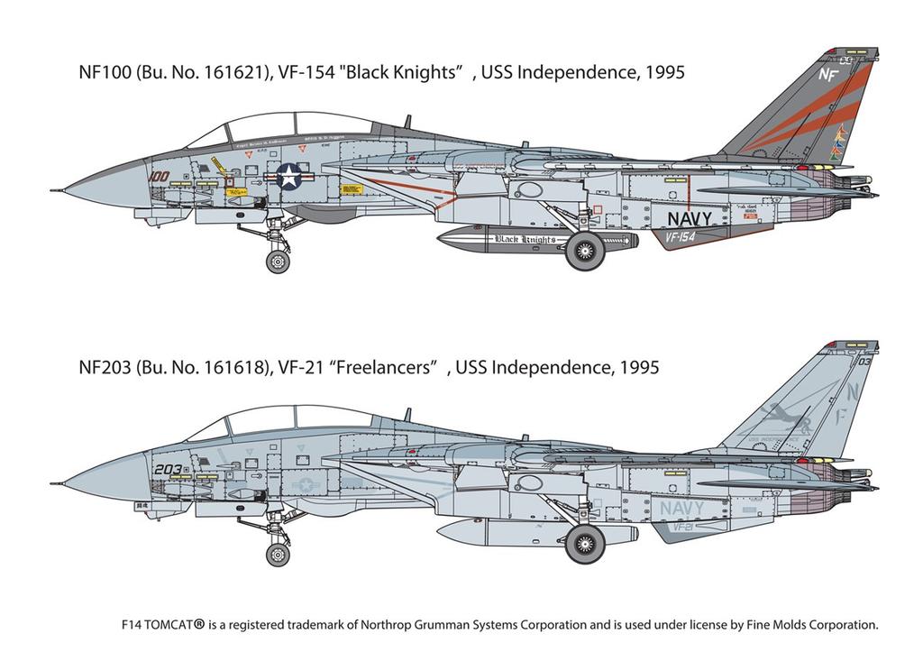Fine Mold Aircraft Series US Army Tomcat USS Independence 1995 Пластиковая модель FP32 1/72 F-14A
