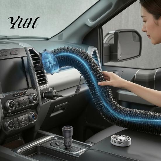 Car Air Duct Extension Conditioning Ventilation Hose for Back Seat, Portable with Lightweight USB Flow Fan, Adjustable Pipe SUV Truck Van Pet