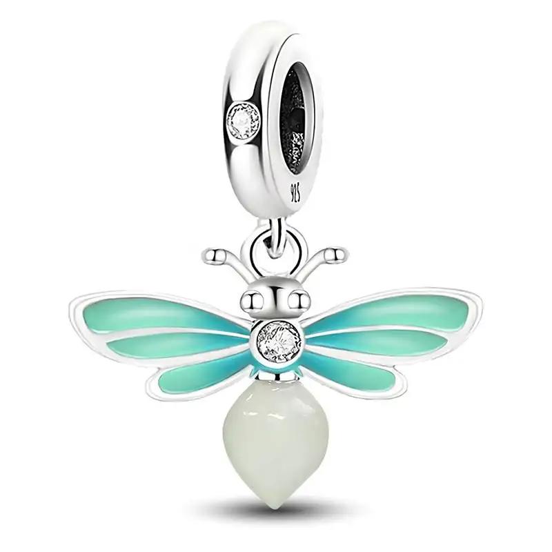 Аутентичные Медные Светящиеся Разноцветные Светлячки Пчела Декоративные Шармы Бусины Животное Подходит Для DIY Браслета Изготовление Тонких Ювелирных Изделий Подарок Персонализированных Украшений