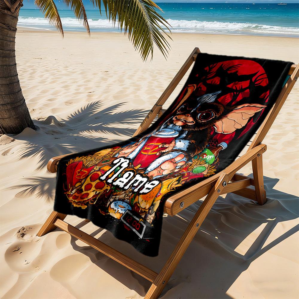 Gizmo's Halloween Adventure Customize Text Beach Towel Soft Durable Quick-Dry