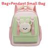 Nylon Preschooler Color Block Backpack With Cartoon Animal Pendant Small Bag