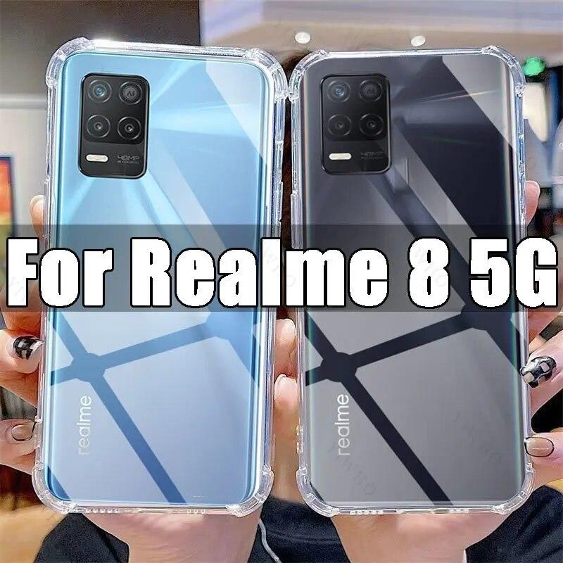 Прозрачный чехол для телефона Realme 8 5G, прозрачный чехол из ТПУ Realme8 6,5 дюйма RMX3241, противоударные чехлы с защитой от царапин
