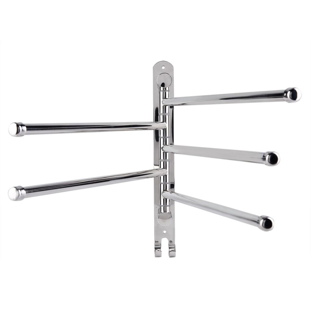 Stainless Steel Rotary Towel Rack Wall Mounted Swivel Towel Bar Durable Towel Rack Space Saving