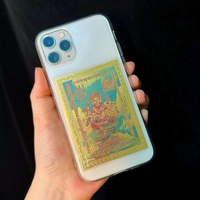 Тайская буддийская янтра-карта Четырехликий Бог Великий Брахма Карта из золотой фольги Счастливый амулет фэншуй для кошелька Безграничная магическая сила Богатство Карьера