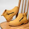 Luxury Brand Leather Outdoor Boots High-quality Side Zipper Thick Soled Casual Boots Urban Comfort Commuting Men's Boots