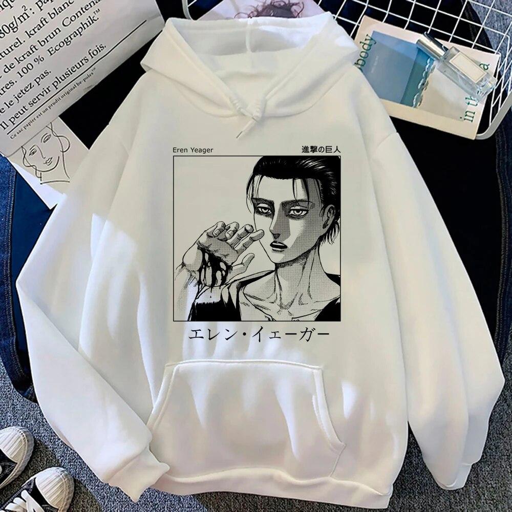 Атака Титанов Эрен толстовки женские эстетичные зимние y2k эстетическая одежда 2023 женская японская одежда унисекс
