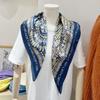 Small Square Scarf Letter Printed Silk Scarf Women's High Definition Thin Hair Tie Bags Tie Bags Commuting Career Accessories Neckerchiefs