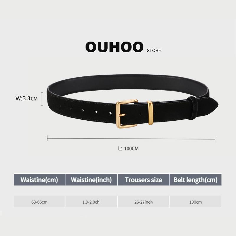 Роскошный замшевый ремень из коровьей кожи для женщин в винтажном стиле с золотой пряжкой, ширина 3,3 см, пояс для платьев и джинсов