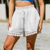 New Summer Women's Shorts, Fashionable Elastic Waist Comfortable Wide Leg Pants Bohemian Style Beach Vacation