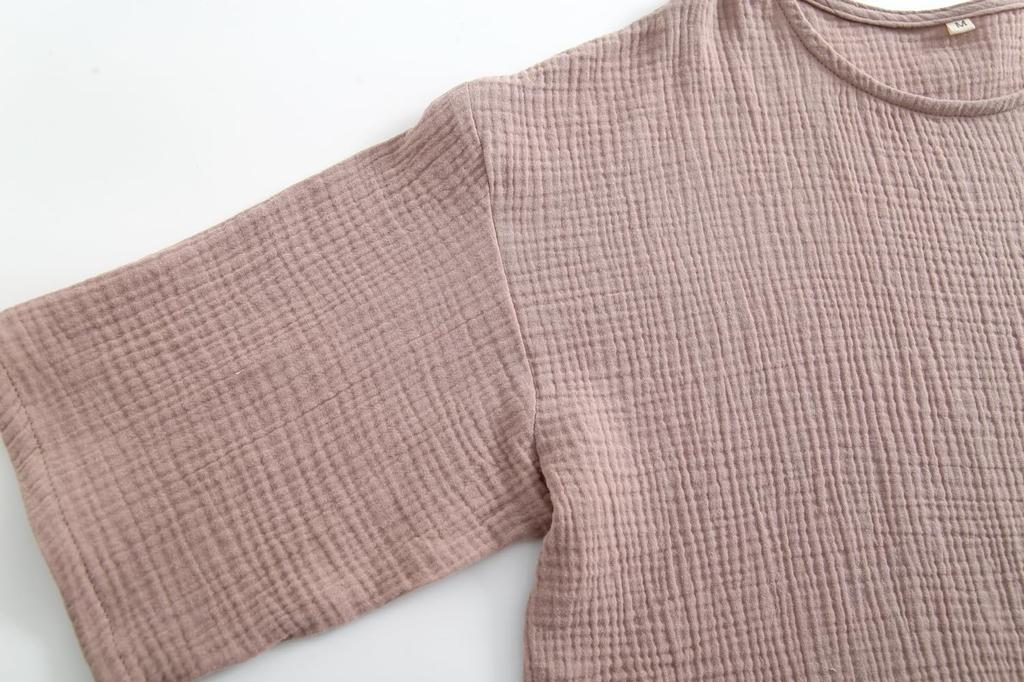 SISOFTLY Длина, Длина для отдыха, Удобные, Идеальный подарок, Женская пижама, Летняя, 100% хлопок, Брюки 3/4, Комплект, Двухслойный хлопок,