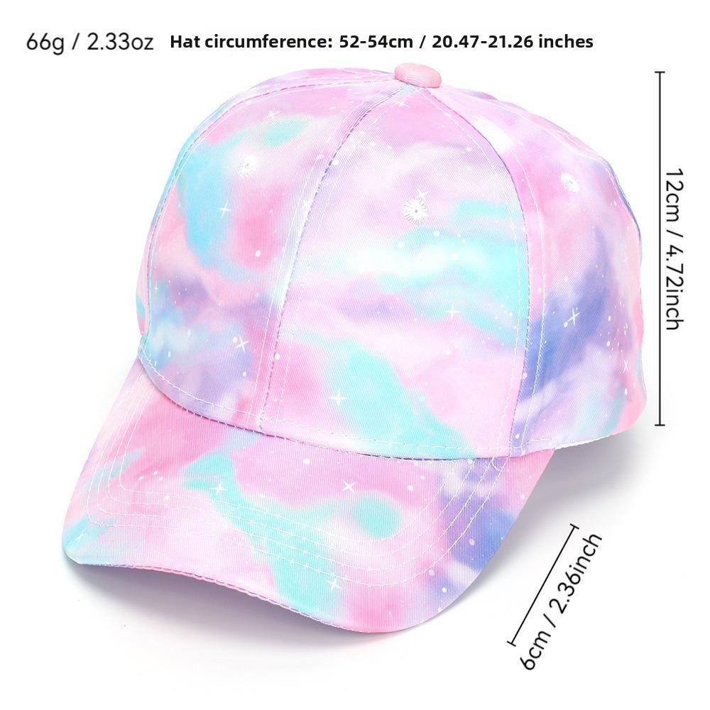 Duck Tongue Design Peaked Cap Tie-dye Print Visor Cap Kids Baseball Cap For Children Girls