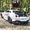 1/24 Skyline Ares Nissan GTR R34 R35 литой спортивный автомобиль модель литой металл гоночный автомобиль модель имитация звука света детские игрушки подарок